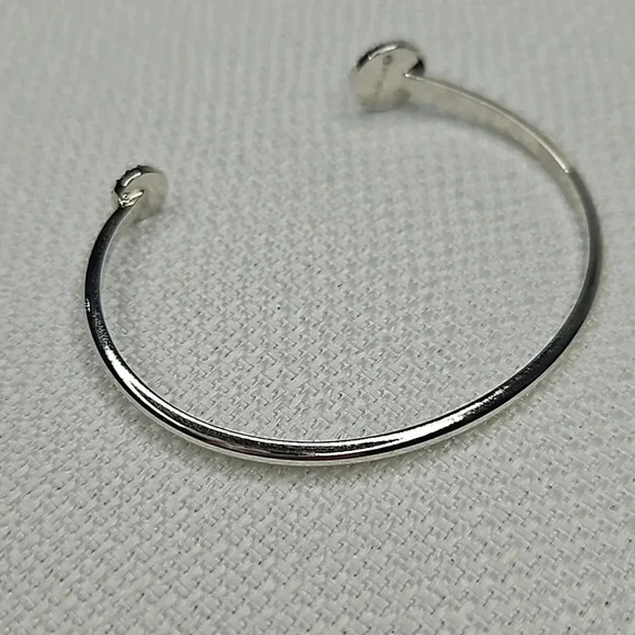 Stella & Dot Pave Disc Cuff Silver Bracelet - Picture 6 of 11